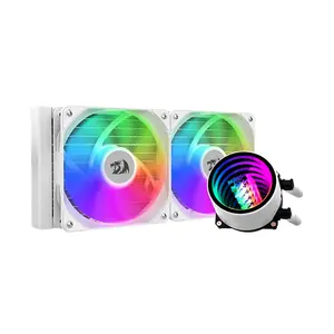Redragon CCW-3011W ARGB Liquid CPU Cooler White Edition, 240mm Radiator Design, Dual 120mm ARGB Cooling Fans, High-Performance All-in-One Liquid Cooling Solution for Gaming PCs