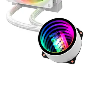 Redragon CCW-3011W ARGB Liquid CPU Cooler White Edition, 240mm Radiator Design, Dual 120mm ARGB Cooling Fans, High-Performance All-in-One Liquid Cooling Solution for Gaming PCs