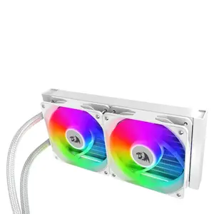 Redragon CCW-3011W ARGB Liquid CPU Cooler White Edition, 240mm Radiator Design, Dual 120mm ARGB Cooling Fans, High-Performance All-in-One Liquid Cooling Solution for Gaming PCs