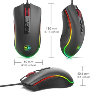Redragon Cobra CHROMA M711 RGB Gaming Mouse, 10000 DPI Optical Sensor, Ergonomic Gaming Design, RGB Lighting Effects, Wired USB Connectivity, High-Precision Gaming Mouse