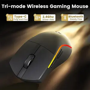 Redragon Deicide M816 PRO RGB Gaming Mouse, 26000 DPI Optical Sensor, Tri-Mode Wireless Connectivity, Ultra-Lightweight Ergonomic Design, RGB Lighting Effects, High-Performance Esports Gaming Mouse