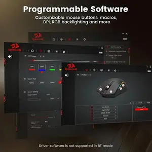 Redragon Deicide M816 PRO RGB Gaming Mouse, 26000 DPI Optical Sensor, Tri-Mode Wireless Connectivity, Ultra-Lightweight Ergonomic Design, RGB Lighting Effects, High-Performance Esports Gaming Mouse