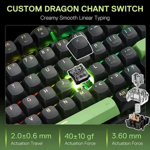 Redragon K740 BG Dharma RGB Mechanical Gaming Keyboard, Full-Size Layout, Hot-Swappable Mechanical Switches, RGB Backlighting Effects, Wired USB Connectivity, Gaming Keyboard