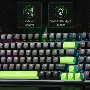 Redragon K740 BG Dharma RGB Mechanical Gaming Keyboard, Full-Size Layout, Hot-Swappable Mechanical Switches, RGB Backlighting Effects, Wired USB Connectivity, Gaming Keyboard