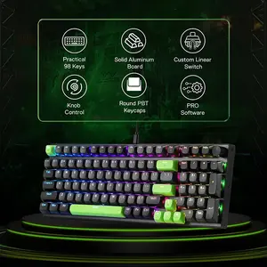 Redragon K740 BG Dharma RGB Mechanical Gaming Keyboard, Full-Size Layout, Hot-Swappable Mechanical Switches, RGB Backlighting Effects, Wired USB Connectivity, Gaming Keyboard