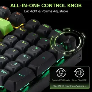 Redragon K740 BG Dharma RGB Mechanical Gaming Keyboard, Full-Size Layout, Hot-Swappable Mechanical Switches, RGB Backlighting Effects, Wired USB Connectivity, Gaming Keyboard