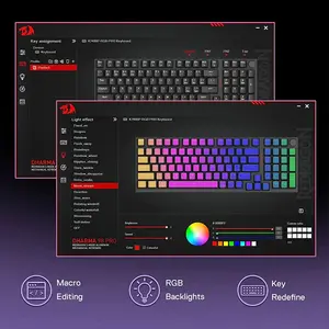 Redragon K740BP Dharma Pro RGB Mechanical Gaming Keyboard, Full-Size Layout, Tri-Mode Wireless Connectivity, Hot-Swappable Mechanical Switches, RGB Backlighting Effects, Gaming Keyboard