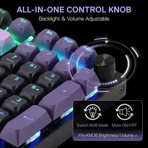 Redragon K740BP Dharma Pro RGB Mechanical Gaming Keyboard, Full-Size Layout, Tri-Mode Wireless Connectivity, Hot-Swappable Mechanical Switches, RGB Backlighting Effects, Gaming Keyboard