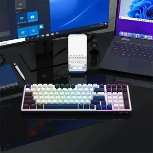 Redragon K744 Faye Pro Wireless Mechanical Gaming Keyboard, 99-Key Compact Layout, Tri-Mode Wireless Connectivity, Hot-Swappable Mechanical Switches, RGB Backlighting Effects, Gaming Keyboard