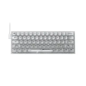Redragon K617 CT Transparent RGB Mechanical Gaming Keyboard, 61-Key Compact 60% Layout, Transparent Chassis Design, Wired USB Connectivity, RGB Backlighting Effects, Mechanical Gaming Keyboard