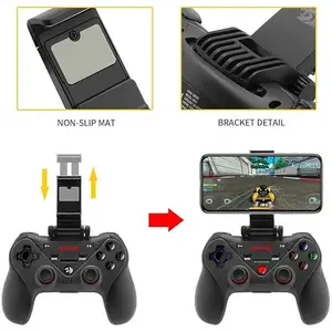 Redragon G812 CERES Wireless Gamepad Controller, Bluetooth 4.2 Wireless Connectivity, Dual-Mode Operation, Mobile Gaming Support, Ergonomic Multi-Platform Gaming Controller for Android and PC