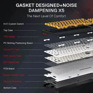 Redragon K719 AK Artemis Pro RGB Mechanical Gaming Keyboard, 3-Mode Wireless Connectivity, 96% Compact Layout, Hot-Swappable Design