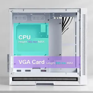 Redragon HOTROD GC-MC211W RGB Gaming PC Case, ITX Micro-ATX Support, Dual Tempered Glass Panels, Compact Chassis
