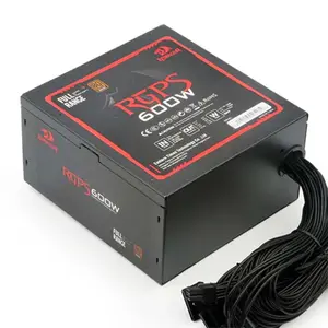 Redragon RGPS GC-PS002 Gaming PC Power Supply, 600W Output Capacity, 80 PLUS Bronze Certified Efficiency, Standard ATX Form Factor, Stable Power Delivery Design, Gaming and Productivity PSU