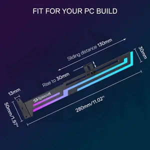 Redragon GCP03 ARGB GPU Support Bracket, Adjustable Graphics Card Holder Design, ARGB Lighting Effects, Anti-Sag GPU Support Solution, Premium PC Modding Accessory