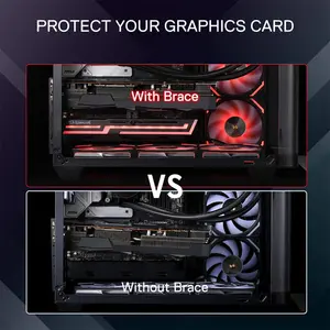 Redragon GCP03 ARGB GPU Support Bracket, Adjustable Graphics Card Holder Design, ARGB Lighting Effects, Anti-Sag GPU Support Solution, Premium PC Modding Accessory