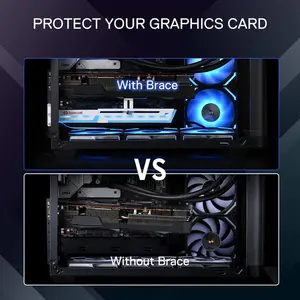 Redragon GCP03W ARGB GPU Support Bracket White Edition, Adjustable Graphics Card Holder Design, ARGB Lighting Effects, Anti-Sag GPU Support Solution for High-End Graphics Cards