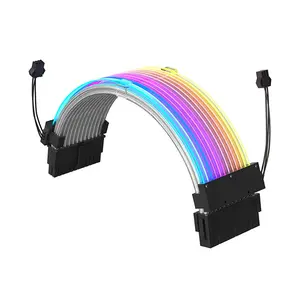 Redragon GCP06 24-Pin ARGB Lighting Extension Cable, RGB Power Cable Modding Accessory, Addressable RGB Lighting Effects, Custom PC Build Enhancement Cable