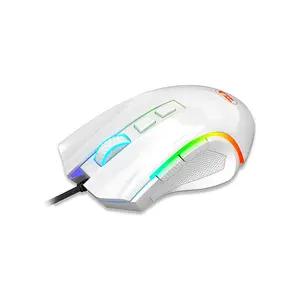 Redragon Griffin M607W RGB Wired Gaming Mouse, White Edition, Ergonomic Gaming Design, High Precision Optical Sensor