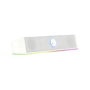 Redragon GS-560 White Adiemus Gaming Speakers, 2.0 Channel Stereo Audio System, RGB Lighting Effects, White Edition Design, Desktop Gaming Speaker Set