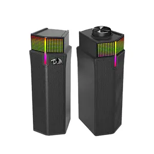 Redragon GS511 Yorick Gaming Speakers, Bluetooth 5.3 Wireless Connectivity, 2W × 2 Stereo Audio Output, RGB Lighting Effects, Compact Desktop Speaker Set
