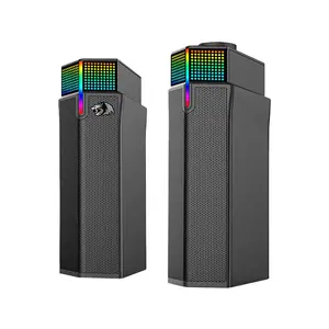 Redragon GS511 Yorick Gaming Speakers, Bluetooth 5.3 Wireless Connectivity, 2W × 2 Stereo Audio Output, RGB Lighting Effects, Compact Desktop Speaker Set