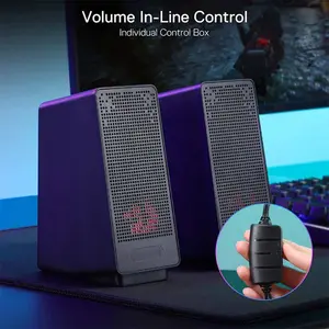 Redragon GS-513 Ranch Gaming Speakers, 2.0 Channel Stereo Audio System, Wired Connectivity, Compact Desktop Design, Clear Sound Gaming Speaker Set