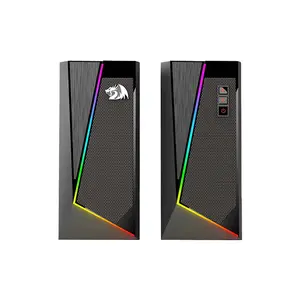 Redragon GS-520 Anvil Gaming Speakers, 2.0 Channel Stereo Audio System, RGB Lighting Effects, Desktop Speaker System, Gaming and Multimedia Audio Solution