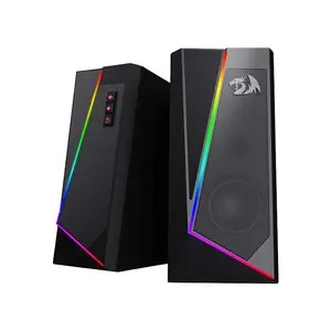 Redragon GS-520 Anvil Gaming Speakers, 2.0 Channel Stereo Audio System, RGB Lighting Effects, Desktop Speaker System, Gaming and Multimedia Audio Solution