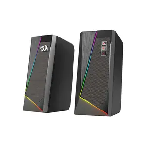 Redragon GS-520 Anvil Gaming Speakers, 2.0 Channel Stereo Audio System, RGB Lighting Effects, Desktop Speaker System, Gaming and Multimedia Audio Solution