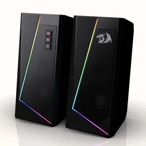 Redragon GS-520 Anvil Gaming Speakers, 2.0 Channel Stereo Audio System, RGB Lighting Effects, Desktop Speaker System, Gaming and Multimedia Audio Solution