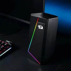 Redragon GS-520 Anvil Gaming Speakers, 2.0 Channel Stereo Audio System, RGB Lighting Effects, Desktop Speaker System, Gaming and Multimedia Audio Solution