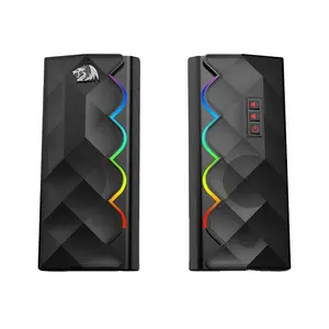 Redragon GS522 Cipher Gaming Speakers, 2.0 Channel Stereo Audio System, RGB Lighting Effects, USB Powered Design, Compact Desktop Gaming Speaker Set