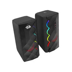 Redragon GS522 Cipher Gaming Speakers, 2.0 Channel Stereo Audio System, RGB Lighting Effects, USB Powered Design, Compact Desktop Gaming Speaker Set
