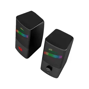 Redragon GS530 Air Gaming Speakers, Dual 2.5-Inch Audio Drivers, RGB Lighting Effects, Wired Connectivity, Compact Desktop Gaming Speaker Set