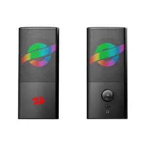 Redragon GS530 Air Gaming Speakers, Dual 2.5-Inch Audio Drivers, RGB Lighting Effects, Wired Connectivity, Compact Desktop Gaming Speaker Set