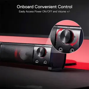 Redragon GS-550 Orpheus Gaming Soundbar Speaker, 2.0 Channel Stereo Audio System, Wired Connectivity, Compact Desktop Soundbar Design, Gaming and Multimedia Speaker Solution