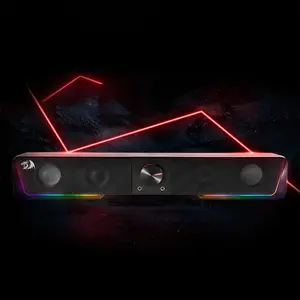 Redragon GS-570 Darknets Gaming Speaker, 2.0 Channel Stereo Audio System, Bluetooth Wireless Connectivity, RGB Lighting Effects, Volume Knob Control, Desktop Gaming Speaker