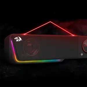 Redragon GS-570 Darknets Gaming Speaker, 2.0 Channel Stereo Audio System, Bluetooth Wireless Connectivity, RGB Lighting Effects, Volume Knob Control, Desktop Gaming Speaker