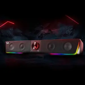 Redragon GS-570 Darknets Gaming Speaker, 2.0 Channel Stereo Audio System, Bluetooth Wireless Connectivity, RGB Lighting Effects, Volume Knob Control, Desktop Gaming Speaker