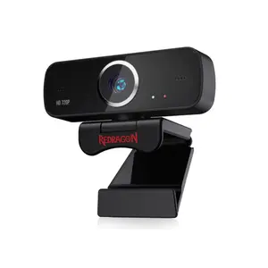 Redragon GW600 FOBOS 720P Webcam, HD 1280×720 Video Resolution, Dual Microphone Design, USB Plug-and-Play Connectivity, Video Conferencing and Online Communication Camera