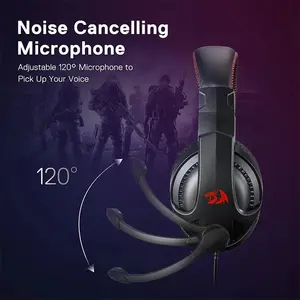 Redragon H211 CRONUS RGB Wired Gaming Headset, 40mm Audio Drivers, Stereo Sound Performance, RGB Lighting Effects, 3.5mm Audio Connectivity, Lightweight Gaming Audio Headphones