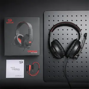 Redragon H211 CRONUS RGB Wired Gaming Headset, 40mm Audio Drivers, Stereo Sound Performance, RGB Lighting Effects, 3.5mm Audio Connectivity, Lightweight Gaming Audio Headphones