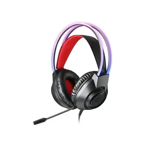 Redragon H231 SCREAM Wired Gaming Headset, 40mm Audio Drivers, Stereo Sound Performance, RGB Lighting Effects, Wired Gaming Audio Design, Comfortable Gaming Headphones