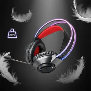Redragon H231 SCREAM Wired Gaming Headset, 40mm Audio Drivers, Stereo Sound Performance, RGB Lighting Effects, Wired Gaming Audio Design, Comfortable Gaming Headphones