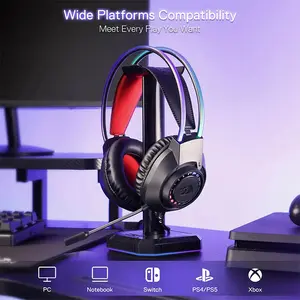 Redragon H231 SCREAM Wired Gaming Headset, 40mm Audio Drivers, Stereo Sound Performance, RGB Lighting Effects, Wired Gaming Audio Design, Comfortable Gaming Headphones