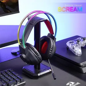 Redragon H231 SCREAM Wired Gaming Headset, 40mm Audio Drivers, Stereo Sound Performance, RGB Lighting Effects, Wired Gaming Audio Design, Comfortable Gaming Headphones