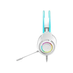 Redragon H231W SCREAM Wired Gaming Headset White Edition, 40mm Audio Drivers, Stereo Sound Performance, RGB Lighting Effects, Wired Gaming Audio Design, Comfortable Gaming Headphones