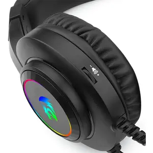Redragon H260 HYLAS RGB Wired Gaming Headset, 50mm High-Fidelity Audio Drivers, Stereo Sound Performance, RGB Lighting Effects, 3.5mm Audio Connectivity, Comfortable Gaming Audio Headphones