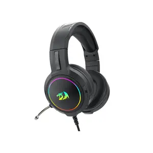 Redragon H270 MENTO RGB Wired Gaming Headset, 50mm High-Fidelity Audio Drivers, Stereo Sound Performance, RGB Lighting Effects, 3.5mm Audio Connectivity, Comfortable Gaming Audio Headphones